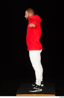  Dave black sneakers dressed red hoodie standing white pants whole body 0019.jpg
